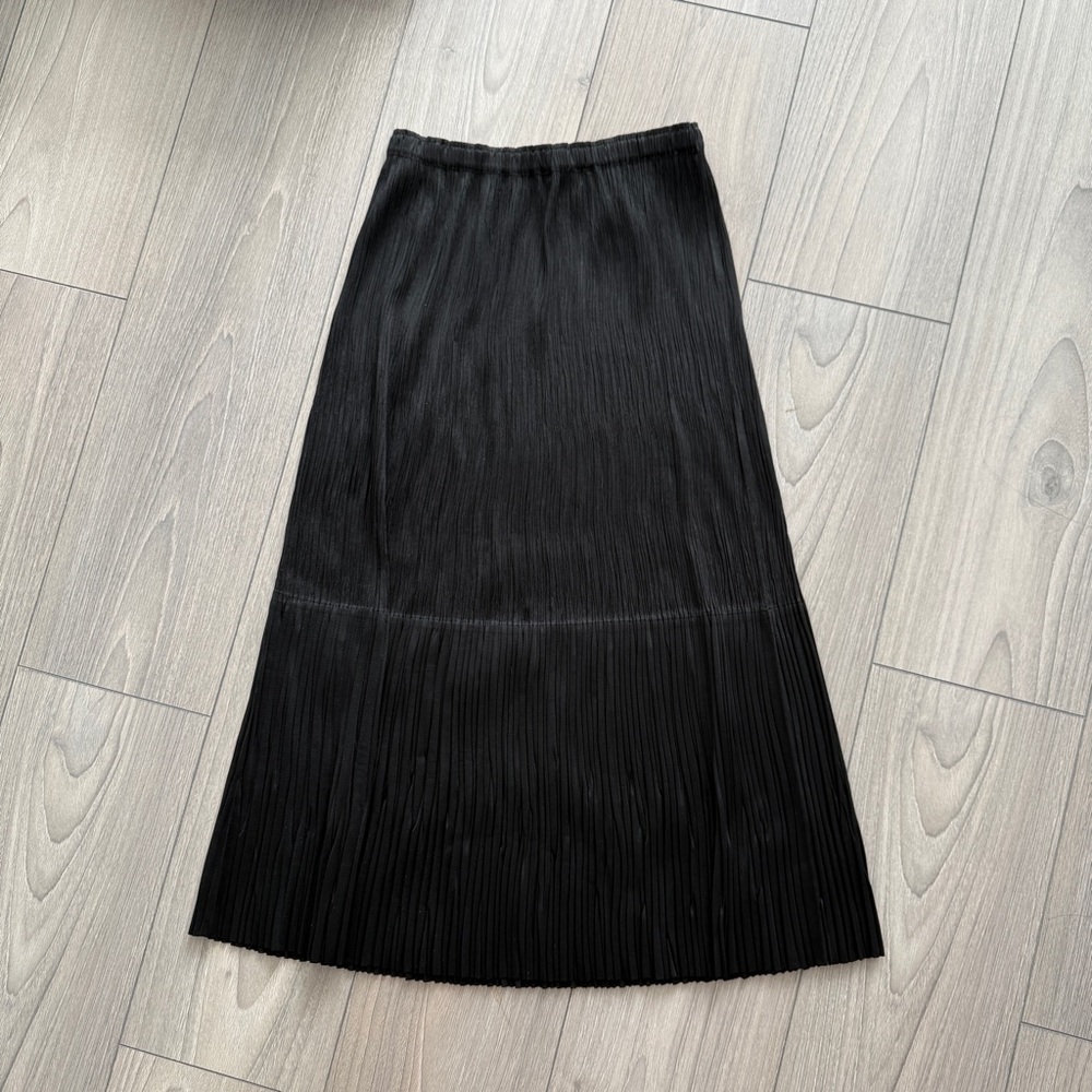 Issey Miyake Pleats Please Black Maxi A-Line Skirt